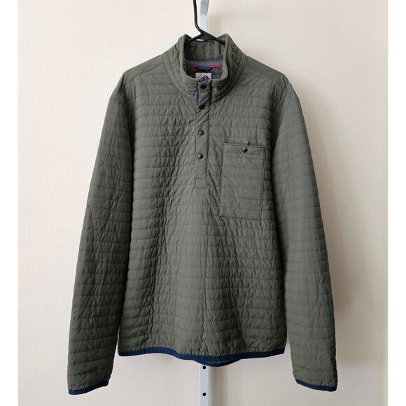 RELWEN Olive Windzip Insulated Popover 1/4 Zip Quilted Pullover Jacket Sz XL - Picture 1 of 16